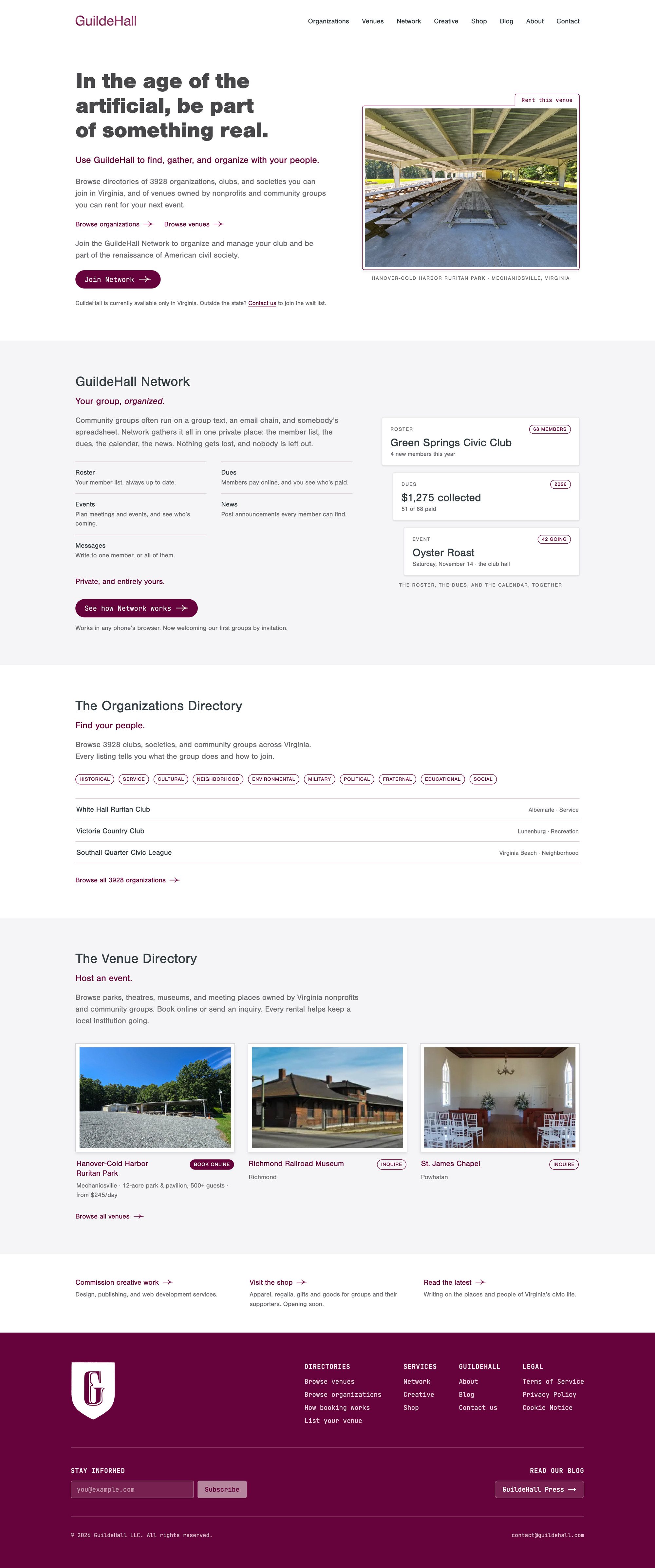 GuildeHall home page